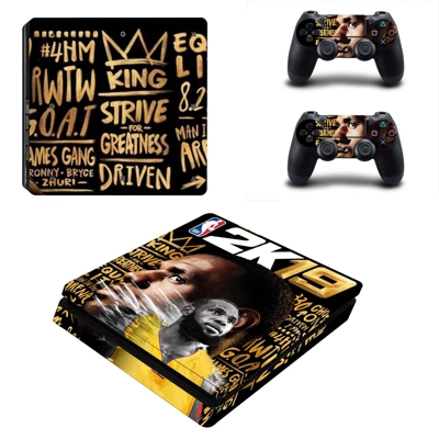NBA 2K19 decal skin for PS4 Slim Console and two controllers NBA 2K19 decal skin for PS4 Slim Console and two controllers