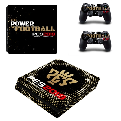PES 2019 decal skin for PS4 Slim Console and two controllers