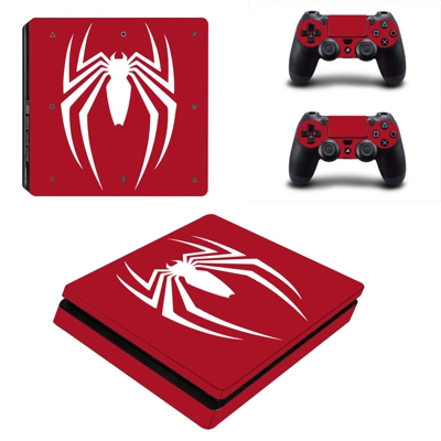 Spider Man decal skin for PS4 Slim Console and two controllers
