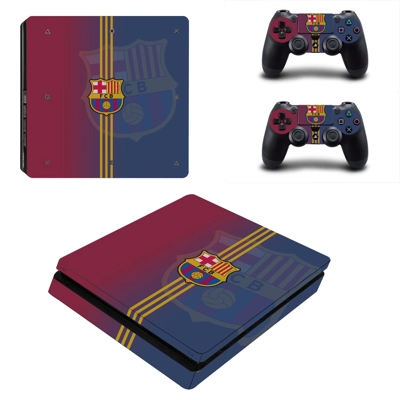 FC Barcelona decal skin for PS4 Slim Console and two contr..
