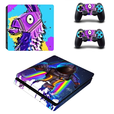Fortnite decal skin for PS4 Slim Console and two controllers