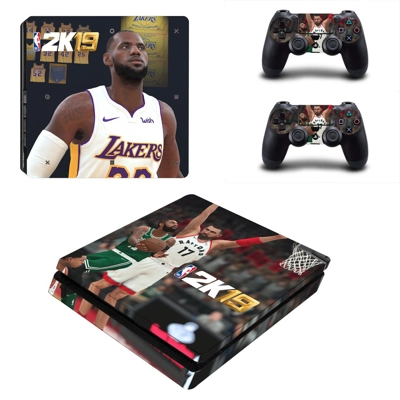 NBA 2K19 decal skin for PS4 Slim Console and two controllers NBA 2K19 decal skin for PS4 Slim Console and two controllers