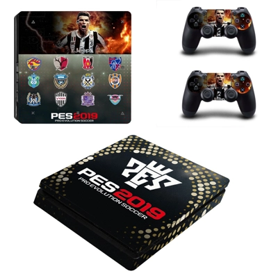 PES 2019 decal skin for PS4 Slim Console and two controllers