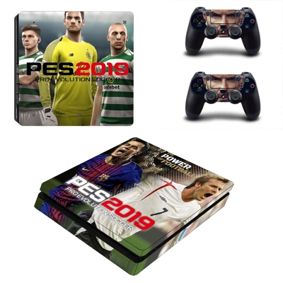 PES 2019 decal skin for PS4 Slim Console and two controllers PES 2019 decal skin for PS4 Slim Console and two controllers