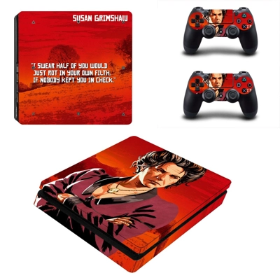Red Dead Redemption 2 decal skin for PS4 Slim Console and .. Red Dead Redemption 2 decal skin for PS4 Slim Console and ..