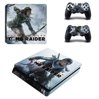 Tomb Raider decal skin for PS4 Slim Console and two contro.. Tomb Raider decal skin for PS4 Slim Console and two contro..