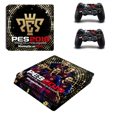 PES 2019 decal skin for PS4 Slim Console and two controllers