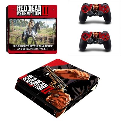 Red Dead Redemption 2 decal skin for PS4 Slim Console and .. Red Dead Redemption 2 decal skin for PS4 Slim Console and ..