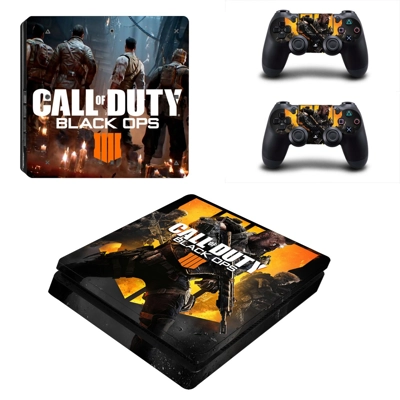 Call of Duty Black ops 4 decal skin for PS4 Slim Console and two controllers