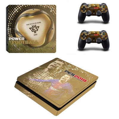 PES 2019 decal skin for PS4 Slim Console and two controllers PES 2019 decal skin for PS4 Slim Console and two controllers