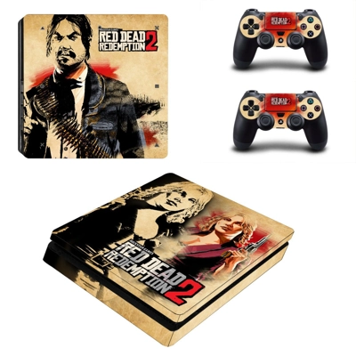 Red Dead Redemption 2 decal skin for PS4 Slim Console and .. Red Dead Redemption 2 decal skin for PS4 Slim Console and ..