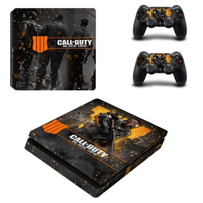 Call of Duty Black ops 4 decal skin for PS4 Slim Console and two controllers