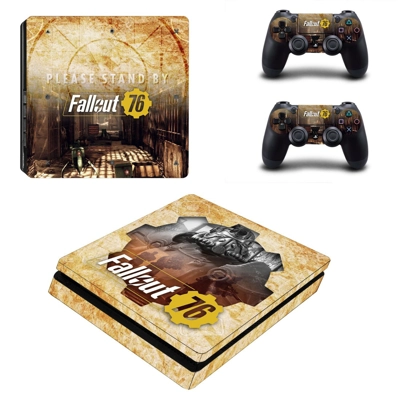 Fallout 76 decal skin for PS4 Slim Console and two control.. Fallout 76 decal skin for PS4 Slim Console and two control..