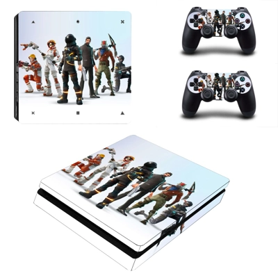 Fortnite decal skin for PS4 Slim Console and two controllers