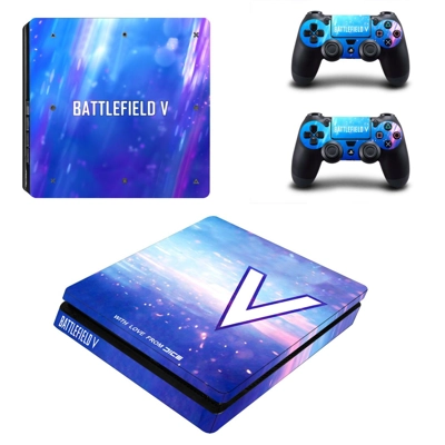 Battlefield 5 decal skin for PS4 Slim Console and two controllers