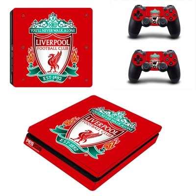 Liverpool FC decal skin for PS4 Slim Console and two controllers