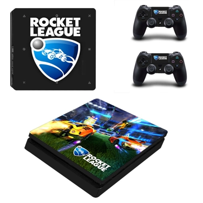 Rocket League decal skin for PS4 Slim Console and two cont.. Rocket League decal skin for PS4 Slim Console and two cont..