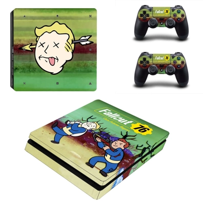 Fallout 76 decal skin for PS4 Slim Console and two controllers
