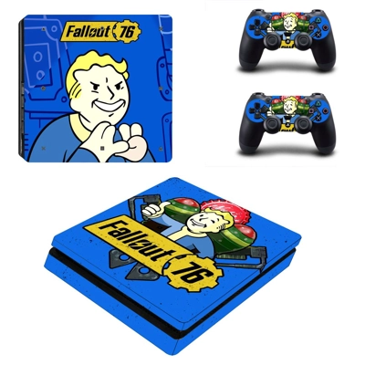 Fallout 76 decal skin for PS4 Slim Console and two control.. Fallout 76 decal skin for PS4 Slim Console and two control..