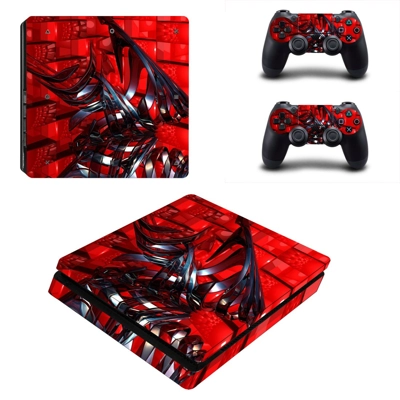 Tech wallpaper decal skin for PS4 Slim Console and two con.. Tech wallpaper decal skin for PS4 Slim Console and two con..