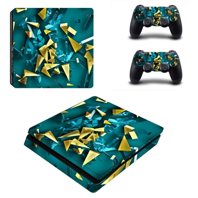 Tech wallpaper decal skin for PS4 Slim Console and two con.. Tech wallpaper decal skin for PS4 Slim Console and two con..