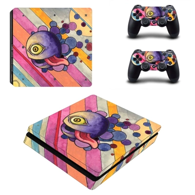 Trippy paintings decal skin for PS4 Slim Console and two c.. Trippy paintings decal skin for PS4 Slim Console and two c..