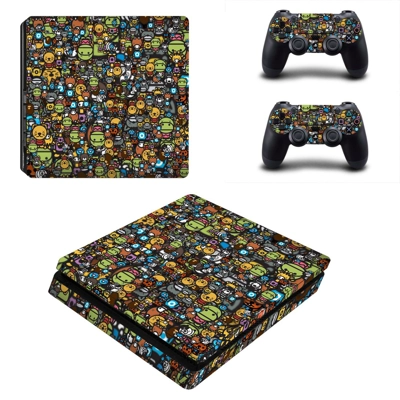 Sticker bomb decal skin for PS4 Slim Console and two contr.. Sticker bomb decal skin for PS4 Slim Console and two contr..
