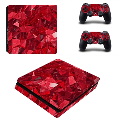 Tech wallpaper decal skin for PS4 Slim Console and two controllers