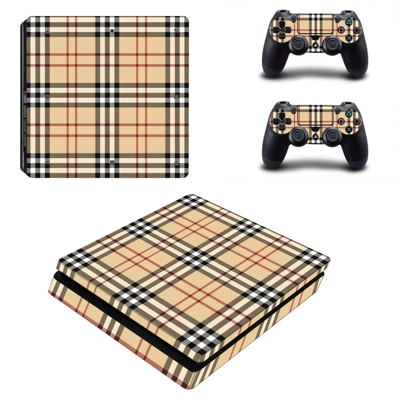 Tartan decal skin for PS4 Slim Console and two controllers