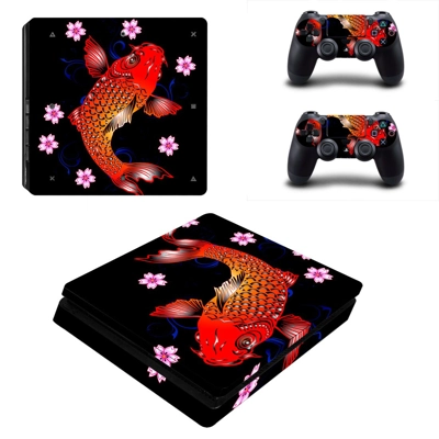 Floral fish decal skin for PS4 Slim Console and two contro.. Floral fish decal skin for PS4 Slim Console and two contro..