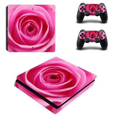 Nice Rose decal skin for PS4 Slim Console and two controllers