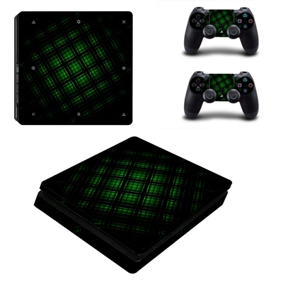 Tech wallpaper decal skin for PS4 Slim Console and two controllers