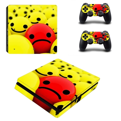 Emoji decal skin for PS4 Slim Console and two controllers