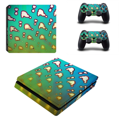 Clipart decal skin for PS4 Slim Console and two controllers Clipart decal skin for PS4 Slim Console and two controllers