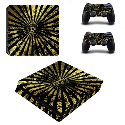 Pentagram design decal skin for PS4 Slim Console and two controllers