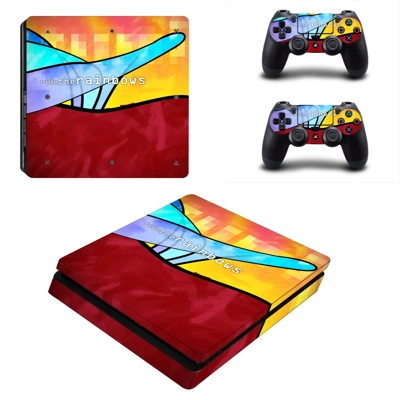 Ride the rainbows decal skin for PS4 Slim Console and two controllers