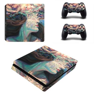 Floral lady decal skin for PS4 Slim Console and two contro.. Floral lady decal skin for PS4 Slim Console and two contro..
