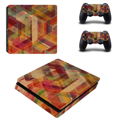 Tech wallpaper decal skin for PS4 Slim Console and two controllers