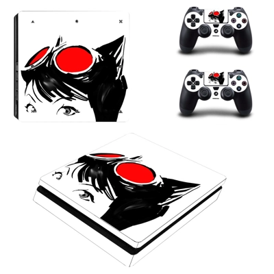 Cat Woman decal skin for PS4 Slim Console and two controll.. Cat Woman decal skin for PS4 Slim Console and two controll..