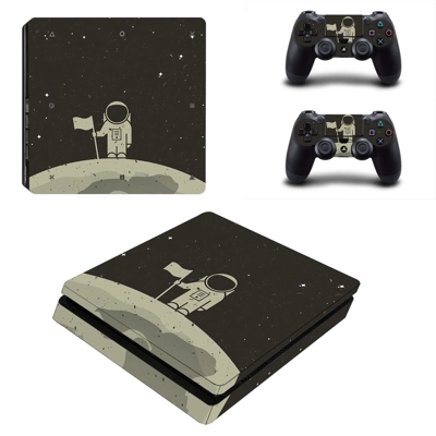 Astronaut Clipart decal skin for PS4 Slim Console and two controllers
