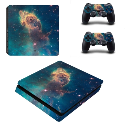 Galaxy Scene decal skin for PS4 Slim Console and two contr.. Galaxy Scene decal skin for PS4 Slim Console and two contr..