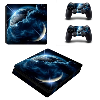 Galaxy Planet decal skin for PS4 Slim Console and two cont.. Galaxy Planet decal skin for PS4 Slim Console and two cont..