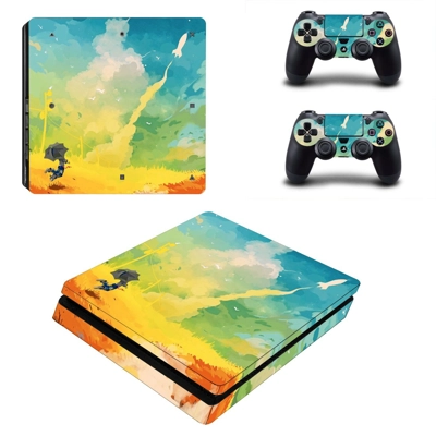 Rocket Clipart decal skin for PS4 Slim Console and two controllers
