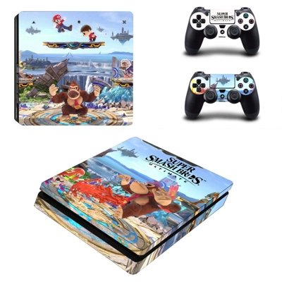Super Smash Bros decal skin for PS4 Slim Console and two c.. Super Smash Bros decal skin for PS4 Slim Console and two c..