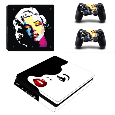 Marilyn Monroe decal skin for PS4 Slim Console and two controllers