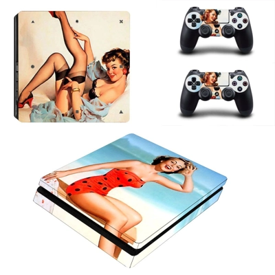 Vintage American girl decal skin for PS4 Slim Console and .. Vintage American girl decal skin for PS4 Slim Console and ..