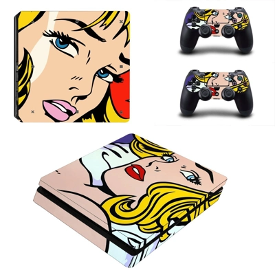 Roy Lichtenstein decal skin for PS4 Slim Console and two c.. Roy Lichtenstein decal skin for PS4 Slim Console and two c..