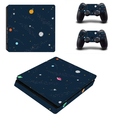 Space Clipart decal skin for PS4 Slim Console and two cont.. Space Clipart decal skin for PS4 Slim Console and two cont..