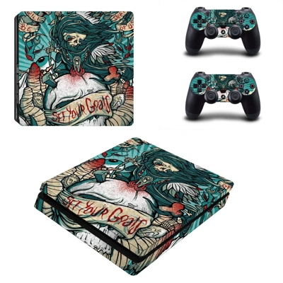 Set your goals decal skin for PS4 Slim Console and two controllers