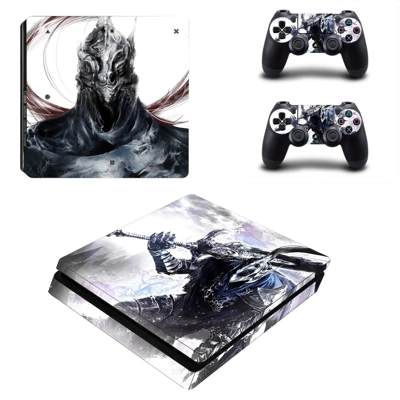 Dark Souls decal skin for PS4 Slim Console and two control.. Dark Souls decal skin for PS4 Slim Console and two control..